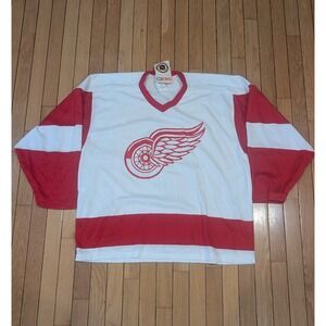 Vintage CCM Detroit Red Wings Jersey XL NHL Hockey Printed Logo 90s Canada New